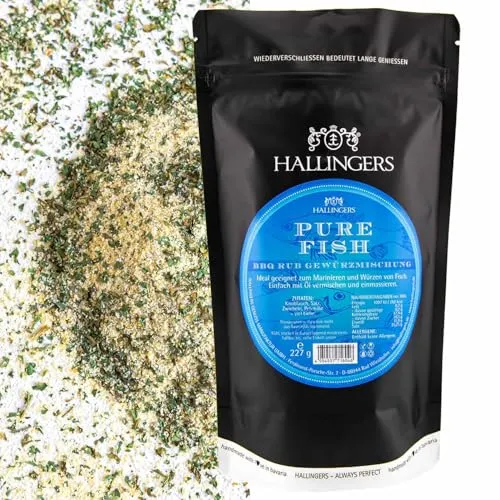 Hallingers Genuss Manufaktur Gewürz-Mischung BBQ-Rub Marinade für Fisch perfekt zum Würzen & Grillen|Made in Bayern