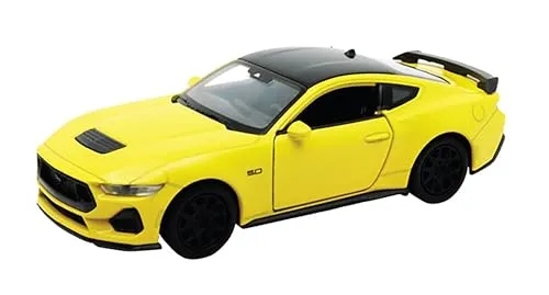 Toi-Toys Ford Mustang GT 2024 12cm Modellauto Metall Modell Auto Spielzeugauto 87 (Gelb-Metallic)
