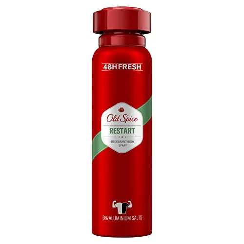 Old Spice Restart Deodorant Körperspray für Männer (150 ml), Herren, 48 h Frische, 0 % Aluminiumsalze, keine weißen Rückstände und gelben Flecken
