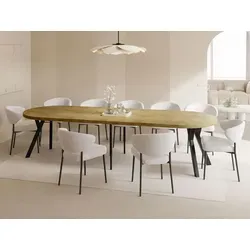 Esstisch Rund Groß XXL Ausziehbar im Loft-Stil – 100 bis 300 cm - Esszimmertisch im industriellen Design, ausziehbar für bis zu 16 Personen – perfekt für Dinnerpartys und Familientreffen. Hergestellt in der EU aus nachhaltigen Materialien.