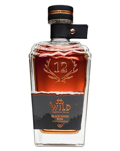 Brennerei Wild, Black Wood Rum, Würzig & Vielschichtig, 46% Vol., Vanille-Karamel-Kakao Aroma, 12 Jahre Reifung, Premium Qualität, Made in Germany