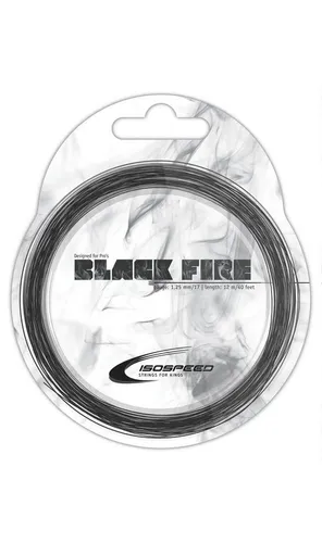 Isospeed Tennissaite Black Fire (Haltbarkeit+Kontrolle) schwarz 12m Set, Saitendicke: 1.25