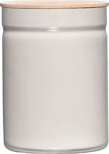 Riess Küchenbehälter mit Holzdeckel 2,2l - Creme - Frischhaltedosen für die stilvolle Aufbewahrung von Lebensmitteln, antibakteriell und geruchsneutral, ideal für Küche und Bad.