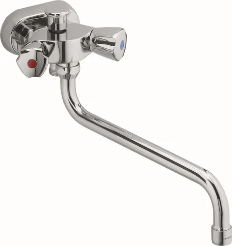 Kludi STANDARD Spezial Wannenfüll- und Brausearmatur 45mm - Armaturen für Badewanne und Dusche mit schwenkbarem Auslauf und automatischer Umstellung zwischen Wanne und Brause - ideal für komfortable Nutzung im Badezimmer.