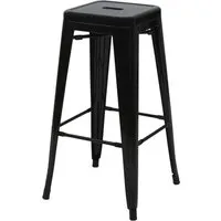 4er-Set Barhocker MCW-A73 - Stapelbare Barstühle im Industriedesign, schwarz - Barmöbel: 4 hochwertige, stapelbare Barhocker im modernen Industriedesign aus robustem Metall für platzsparende Aufbewahrung.