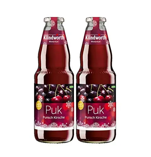 Klindworth Puk - 2x Alkoholhaltiger Punsch mit Kirsche-Vanille-Rum-Geschmack 2er Set 1L (9,3% Vol) inkl. Pfand MEHRWEG- [Enthält Sulfite]
