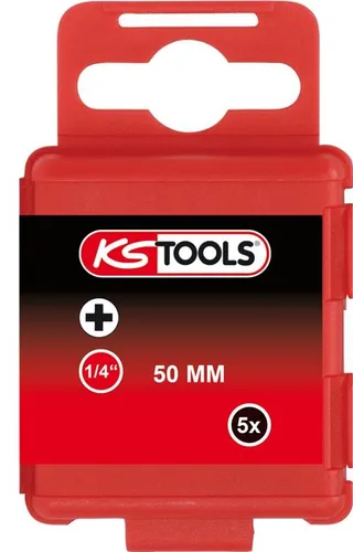 KS Tools 911.2214 1/4'' CLASSIC Bit PH, 50mm, PH2, 5er Pck