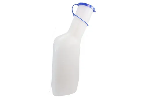 AMPri Urin-Flasche für Männer mit Deckel und Graduierung, autoklavierbar bis 90°C, Flasche aus PE