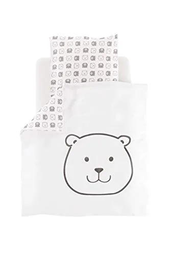 Träumeland Bettwäsche Kleiner Bär 80x80 + 35x40 cm - Stillkissen & -bezüge, kuschelige Bettwäsche mit niedlichem Bärenmotiv für süße Träume und ein gemütliches Schlafumfeld.