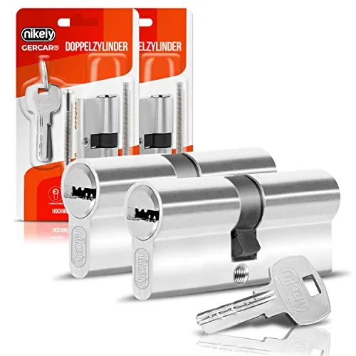 GERCAR Schließzylinder 45/45 - 2er Set Gleichschließend mit 10 Schlüsseln - Schließzylinder für maximale Sicherheit und Komfort: Gleichschließend, rostfrei und ideal für Privatsphäre. Schnell montierbar mit Zubehör, perfekt für Einsteiger. Sicherheitsklasse 2 für zuverlässigen Schutz.