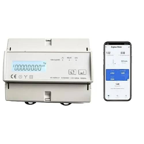 Smart WiFi Stromzähler 3 Phasen - Intelligente Energieüberwachung - Steckdosen & Zubehör - Hochleistungs-Stromzähler mit Echtzeitüberwachung, ideal für präzise Energiekontrolle und Einsparungen.