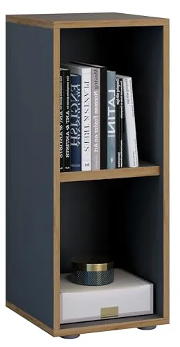 VCM Holzregal stehend – Elegantes Büroregal Salia - Platzsparendes Bücherregal für 6 Ordner, Maße ca. H. 74 x B. 30 x T. 33 cm, ideal für kleine Büros und kombinierbar mit weiteren Möbeln der Serie 