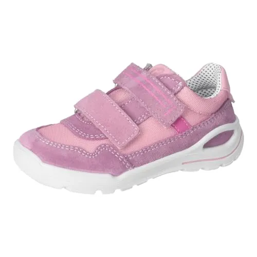 Ricosta Sandale RIDER - Mädchen Sneaker aus Leder/Textil in Purple/Mallow, Größe 30 - Sneaker für Mädchen in Purple/Mallow, mit hochwertigem Rauleder-Textil-Mix, zwei Klettriemen für individuelle Passform und waschbarer Decksohle für einfache Pflege. Ideal für aktive Kinder!