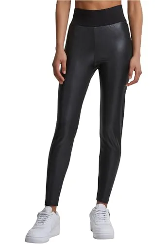Urban Classics Damen High Waist Leggings Black, L - Leggings für Damen mit hohem Bund, aus weichem, dehnbarem Material für optimalen Tragekomfort und Bewegungsfreiheit – perfekt für Yoga und Freizeit.