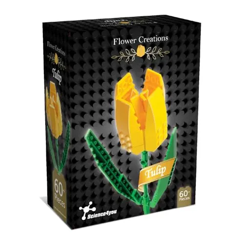 Science4you Tulpe-Baukasten für Erwachsene – Haben Sie Spaß beim Bauen von Tulpe, Bauen Sie künstliche Blumen, Gebäude, Modellieren & Hobby Geschenk für Erwachsene & Kinder