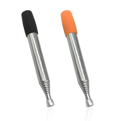 2-Teiliges Feuerstellen-Zubehör, Feuerbox-Feuerstab, Kaminbalg-Teleskoprohr, Feuerstarter, Edelstahl-Feuerstab, Kompakter Feuerstab, Tragbarer Camping-Fön (Schwarz, Orange)