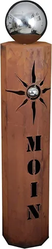 Rost Säule MOIN RS105 Gartensäule Rostsäulen Rost Edelstahlkugel Deko Garten