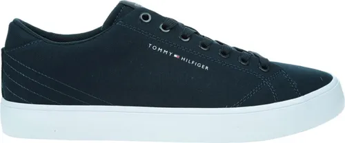 Tommy Hilfiger Herren Vulcanized Sneaker Th Hi Vulc Low Canvas Schuhe, Blau (Desert Sky) - 41 - Herren-Sneaker aus 60% recycelter Baumwolle, stilvolles Design und optimale Passform, ideal für Alltag und besondere Anlässe.