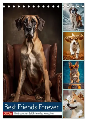 CALVENDO Wandkalender Best Friends Forever (Tischkalender 2026 DIN A5 hoch), CALVENDO Monats