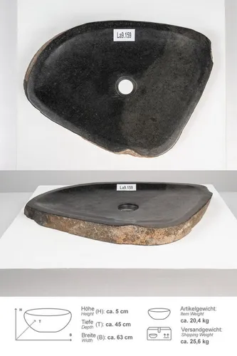 wohnfreuden Aufsatzwaschbecken Naturstein 60 cm - Elegantes Aufsatzwaschbecken aus hochwertigem Naturstein, ideal für moderne Badezimmer. Mit extraflacher Bauweise und stilvollem Design sorgt es für einen besonderen Blickfang.