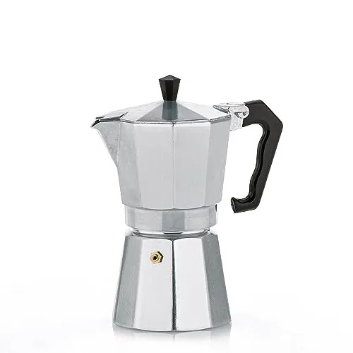 kela Espressokocher für 3 Tassen, Espressokanne 150ml, Kaffeekocher Aluminium, ITALIA, Espressomaschine für Herdplatte, alle Herdarten außer Induktion, silber matt