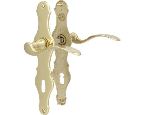 Langschildgarnitur BB Susan messing poliert in gold von Alpertec