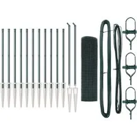 vidaXL Zaun mit Pfosten Grün 0.8 x 25 m Stahl - Gartenzäune, UV-beständig und korrosionsgeschützt für langlebige Sicherheit und Stil in Ihrem Garten oder auf der Terrasse.