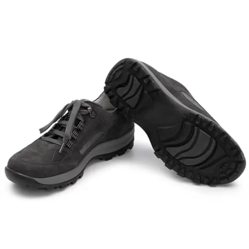 VITAFORM Damen Wanderschuhe - Wasserabweisende Trekking-Halbschuhe aus Nubuk-Leder - Wanderschuhe für Damen mit stabiler rutschhemmender Sohle und komfortablem Luftpolsterfußbett. Ideal für lange Wanderungen und optimalen Halt. Hochwertige Verarbeitung aus echtem Leder für besten Tragekomfort.