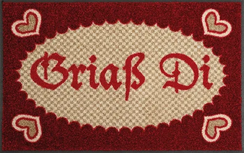 wash+dry by Kleen-Tex Fußmatte Griaß di, rechteckig - Hochwertige Schmutzfangmatte für In- und Outdoor, waschbar und rutschhemmend, sorgt für Sauberkeit und Stil im Eingangsbereich.