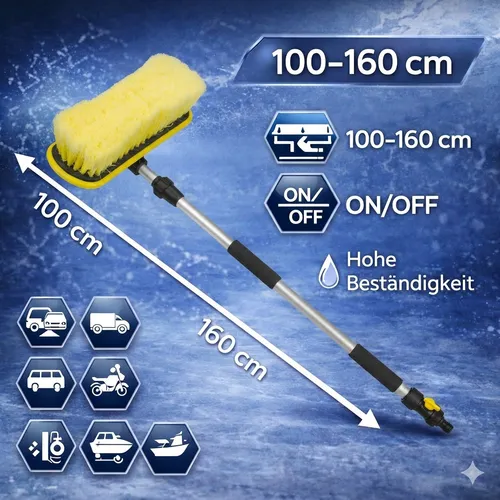 Teleskop Aluminium Autowaschbürste Waschbürste KFZ LKW PKW BÜRSTE 100 - 160 cm