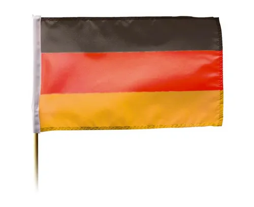 elasto Flagge Fanartikel Deutschland Fahne mit Holzstab, Fußball EM 2024 Fanartikel