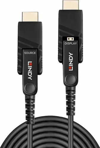 Lindy HDMI-Kabel mit Ethernet 20m - Sonstige Kategorie - Hochwertiges 20 m langes HDMI-Kabel mit Hybrid Kupfer/Kohlefaser für 4K Unterstützung, ideal für Heimkino und Gaming.