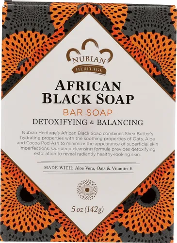 Produktbild Nubian Soap schwarze Seife mit Hafer, Aloe & Vitamin E, 140 g