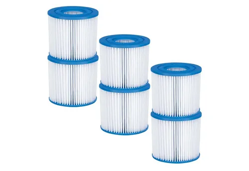 Summer Waves Pool Ersatz Filterpatrone Größe D - 6er Pack - Sonstiges Poolzubehör: Hochwertige Ersatzfilterpatronen für Intex & Bestway, einfach zu reinigen und ideal für sauberes Wasser im Pool.