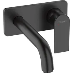 hansgrohe Vernis Shape Fertigmontageset 71578670 - Waschtischarmatur für Wandmontage, mit 20,5 cm Auslauf und EcoSmartAir Power Technologie für effizienten Wasserverbrauch.