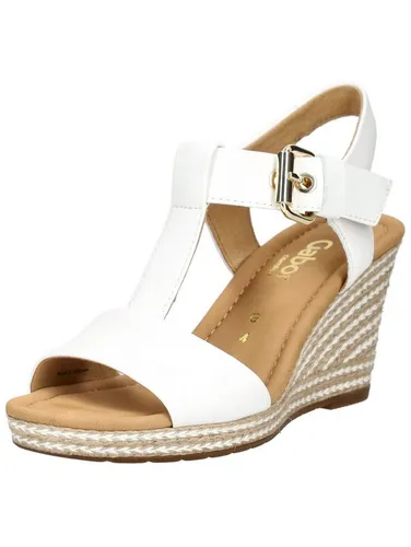Gabor MILANO Sandalette - Elegante Sommerschuhe mit Blockabsatz - Wanderschuhe mit 8 cm Absatzhöhe, klassischen Korkoptik und gepolsterter Ledersohle für optimalen Komfort beim Tragen.