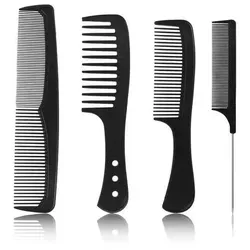 HaarKamm Set 4 Stücke Antistatisch für Herren, Damen und Kinder - Vielseitiges 4-teiliges Set antistatischer Kämme für alle Haartypen. Hitzebeständig und langlebig, ideal für das Kämmen und Stylen ohne Haarbeschädigung.