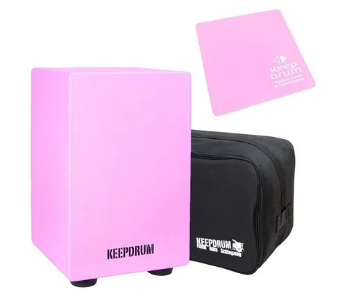 keepdrum Cajon keepdrum Junior Cajon Pink mit Tasche mit Sitzpad Pink,mit Tasche und Sitzpad Pink, Bundle
