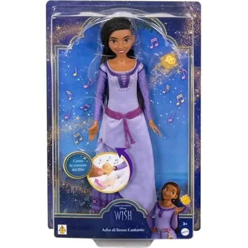 Disney Wish Die Kraft der Wünsche Asha Sängerin Sängerin Puppe mit Stern und Kleid, inspiriert vom Film, Spielzeug