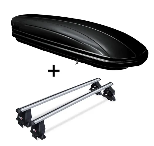 Dachbox VDPMAA580 580L mit Menabo Tema Trägersystem für Audi A4 12-14 - Praktisches Dachboxenset mit 580 Litern Stauraum und leichtem Alu-Trägersystem. Ideal für zusätzlichen Transportbedarf, einfach zu montieren und sicher zu verriegeln.