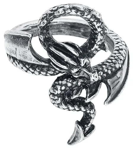 Alchemy Gothic Dragon's Lure Damen Ring Farbe Silber L-XL Zinn
