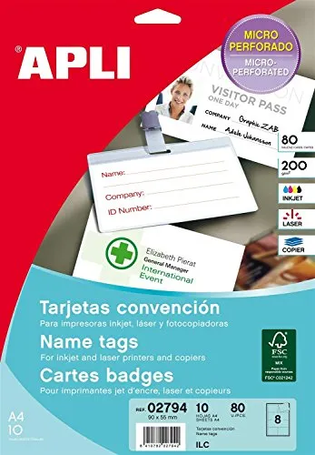 APLI 002794 80 Visitenkarten Konvention, 90 x 55 mm