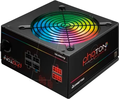 Chieftec Photon Series 750 Watt Netzteil - Hochwertiges ATX-Netzteil mit 80 Plus Zertifizierung, 120 mm Lüfter für leisen Betrieb und aktive PFC für Energieeffizienz.