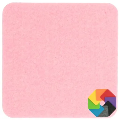 Design Filz Untersetzer eckig - 10x10cm in rosé für Glas, Getränke, Bar, Tasse, Vase