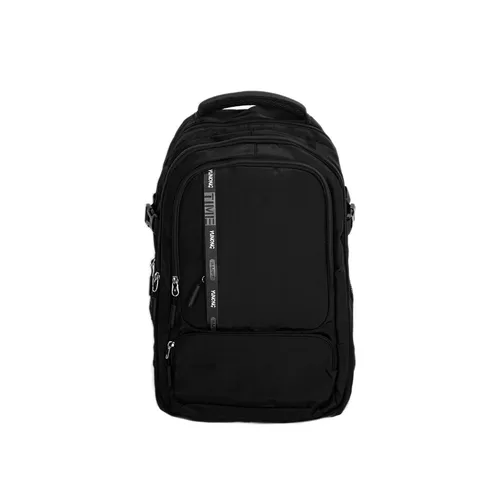 Schwarzer Rucksack für Schule, Sport & Alltag - Vielseitiger Rucksack aus robustem Polyester, ideal für den täglichen Einsatz. Bietet ausreichend Platz für Bücher und Sportartikel.