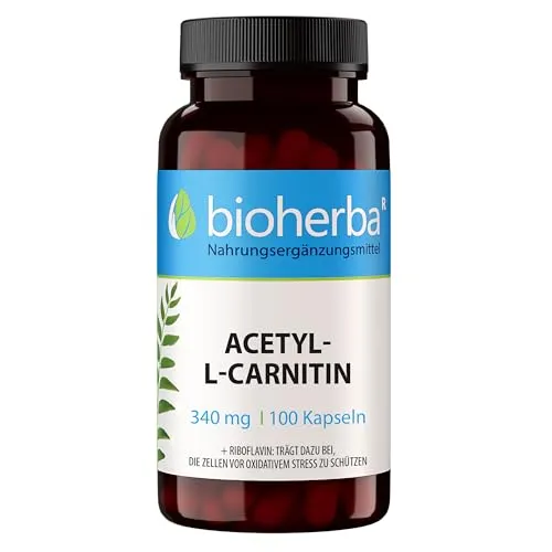 Acetyl-L-Carnitin Kapseln – 100 Stück mit 340 mg pro Kapsel von BIOHERBA PZN 18216025