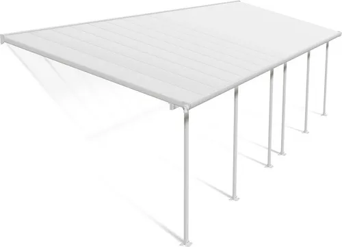 Palram - Canopia Feria Terrassenüberdachung Weiß 3x9.71 - Wartungsfreie Terrassenüberdachung mit flexiblem Pfostensystem für einfache Montage und UV-Schutz. Ideal für langlebigen Schutz Ihres Außenbereichs.