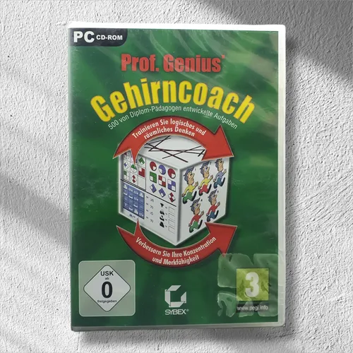 Prof. Genius Gehirncoach 500 Aufgaben PC CD-Rom Game Computer NEU & OVP