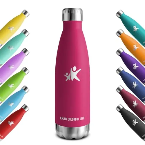 KollyKolla Thermosflasche 750ml, Thermoskanne BPA-frei, Trinkflasche Edelstahl, Kohlensaeure Geeignet, Wasserflasche Auslaufsicher, Isolierflasche für Schule, Büro, Uni, Sport, Gym, Fitness, Sprudel