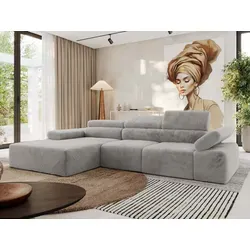 MKS Ecksofa L-Form, Hellgrau, 5-Sitzer mit Relaxfunktion